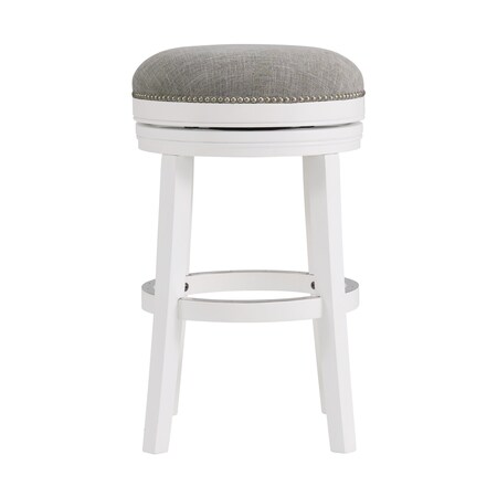 Alaterre Furniture Clara Swivel Bar Height Stool, White ANCL04FDC